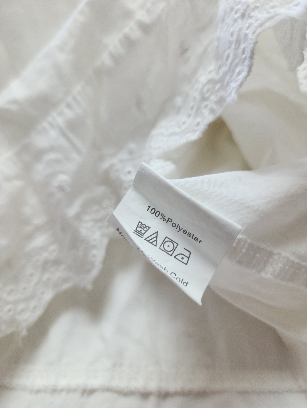 White Eyelet Ruffle Mini Dress - Picture 3 of 5